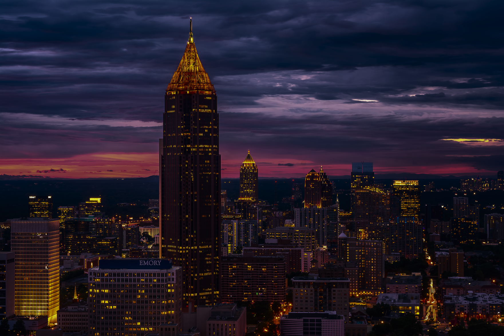 City skyline at night